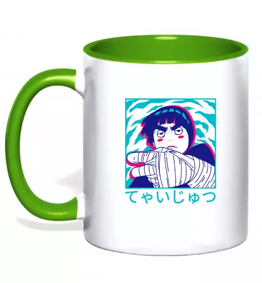 Чашка з кольоровою ручкою Rock Lee Зелений фото