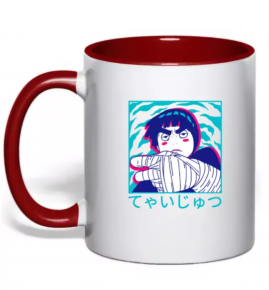 Чашка з кольоровою ручкою Rock Lee Червоний фото
