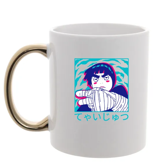 Чашка з кольоровою ручкою Rock Lee Золото фото