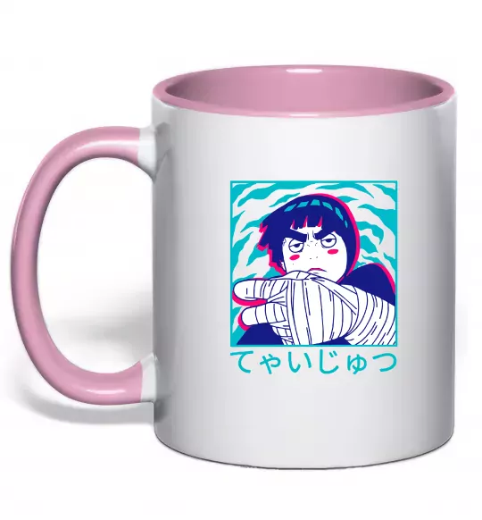 Чашка з кольоровою ручкою Rock Lee Ніжно рожевий фото