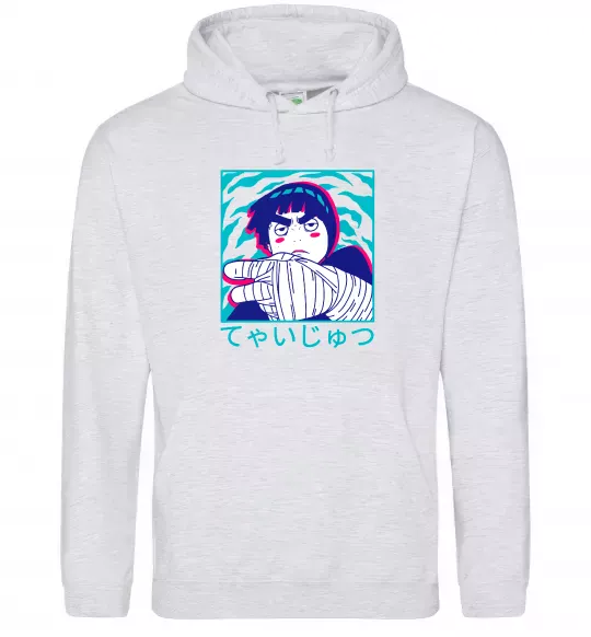 Чоловіча толстовка (худі) Rock Lee Сірий меланж фото