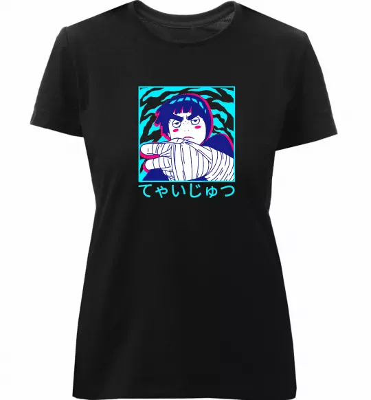 Жіноча преміум футболка Rock Lee Чорний фото