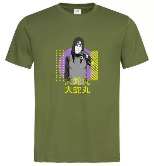 Чоловіча футболка Orochimaru Оливковий фото