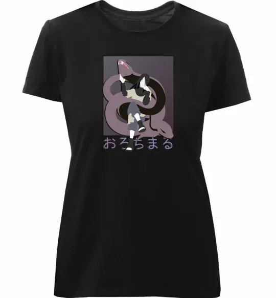 Женская премиум футболка Orochimaru snake Черный фото