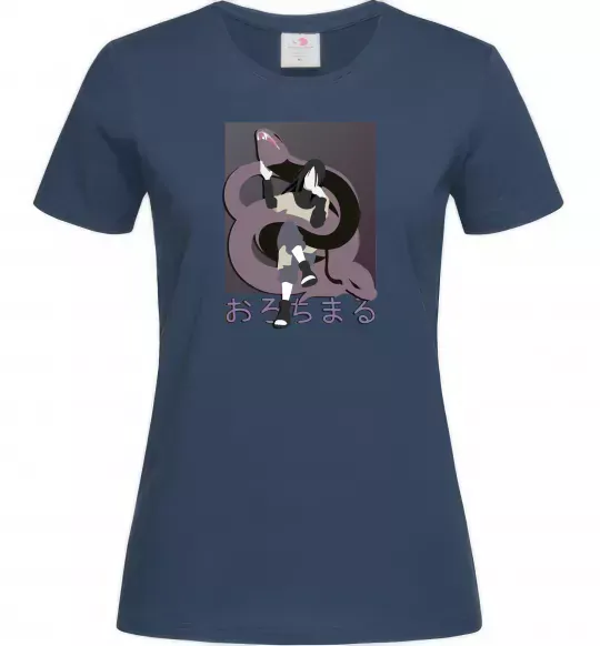 Жіноча футболка Orochimaru snake Темно-синій фото