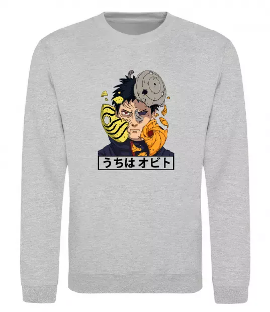Свитшот Obito Uchiha Серый меланж фото