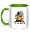 Чашка с цветной ручкой Obito Uchiha Лаймовый фото
