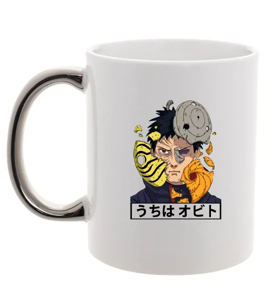 Чашка з кольоровою ручкою Obito Uchiha Срібло фото