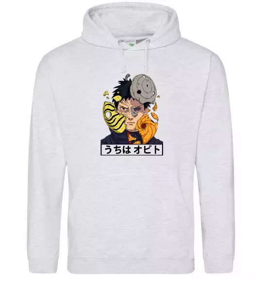 Мужская толстовка (худи) Obito Uchiha Серый меланж фото