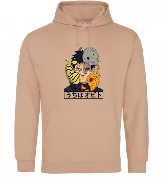 Мужская толстовка (худи) Obito Uchiha Песочный фото