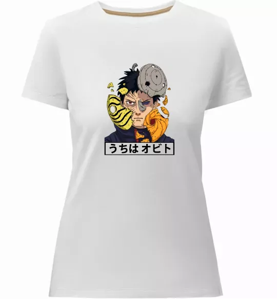 Женская премиум футболка Obito Uchiha Белый фото