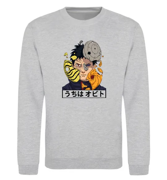 Світшот Obito Uchiha Сірий меланж фото