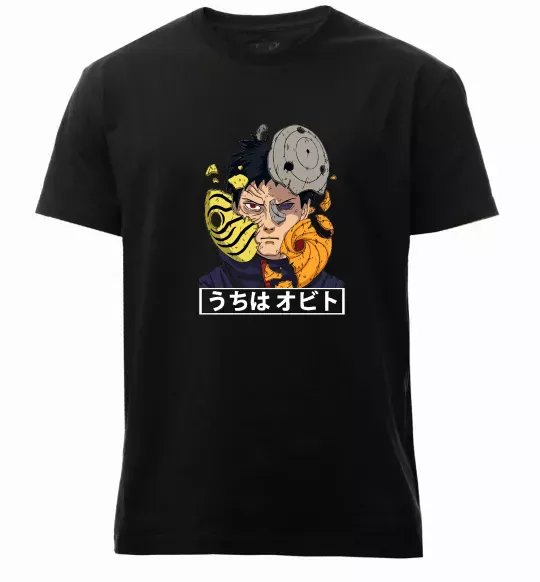 Мужская премиум футболка Obito Uchiha Черный фото