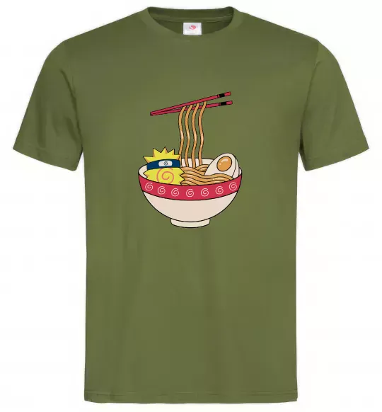 Чоловіча футболка Naruto Ramen Оливковий фото