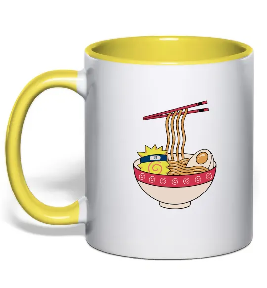 Чашка с цветной ручкой Naruto Ramen Лимонный фото