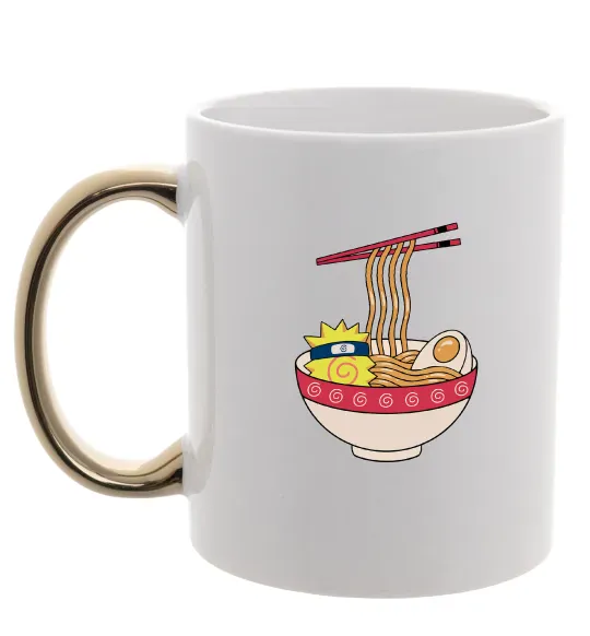 Чашка з кольоровою ручкою Naruto Ramen Золото фото