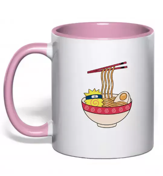 Чашка з кольоровою ручкою Naruto Ramen Ніжно рожевий фото