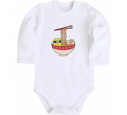 Дитячий бодік Naruto Ramen Білий фото
