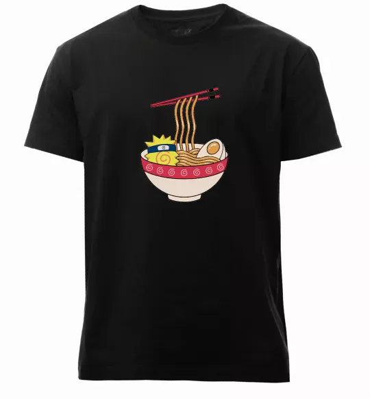 Мужская премиум футболка Naruto Ramen Черный фото