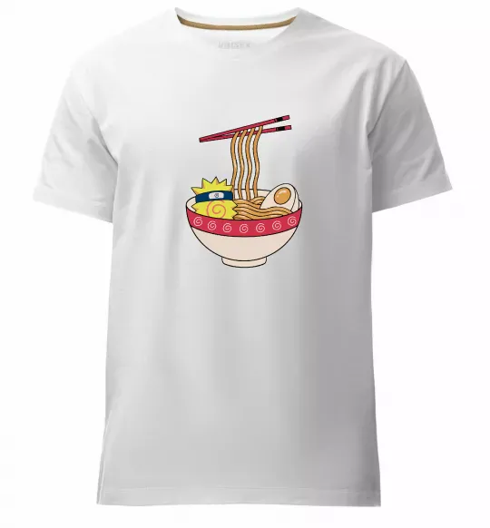 Мужская премиум футболка Naruto Ramen Белый фото