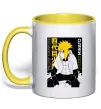 Чашка з кольоровою ручкою Minato Сонячно жовтий фото