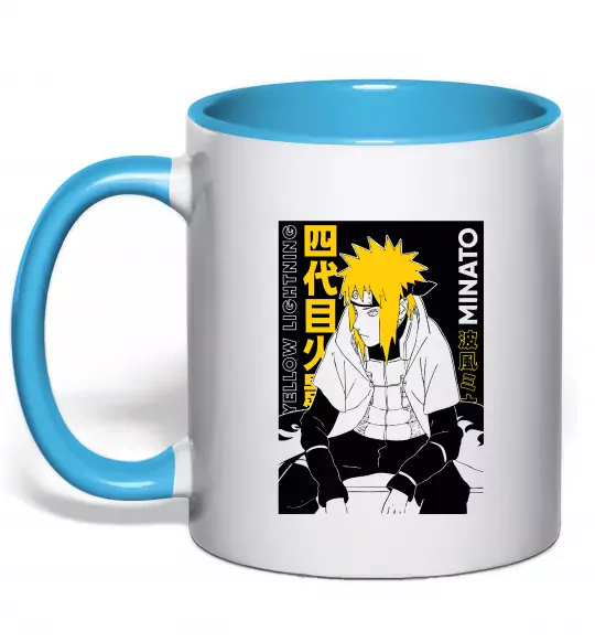 Чашка з кольоровою ручкою Minato Блакитний фото