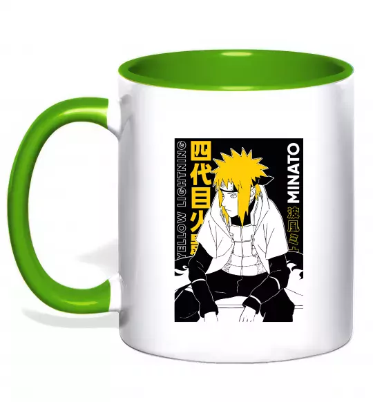 Чашка з кольоровою ручкою Minato Зелений фото