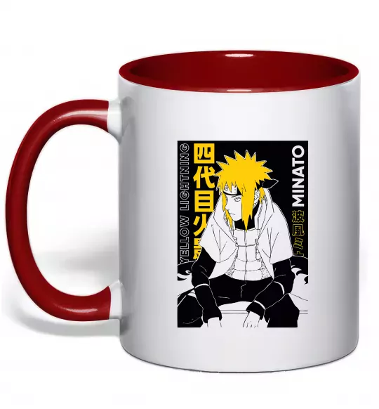 Чашка з кольоровою ручкою Minato Червоний фото