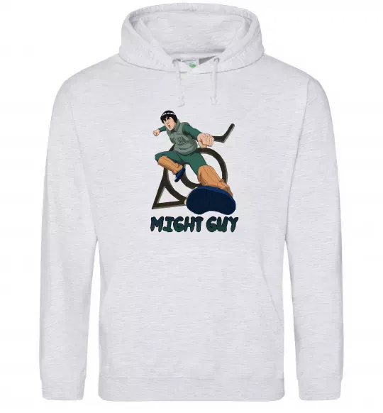 Чоловіча толстовка (худі) Might guy Сірий меланж фото