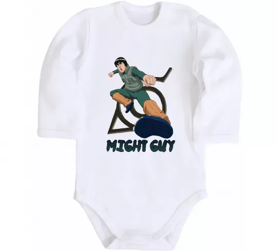 Дитячий бодік Might guy Білий фото