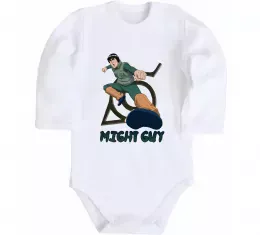 Детский боди Might guy Белый фото