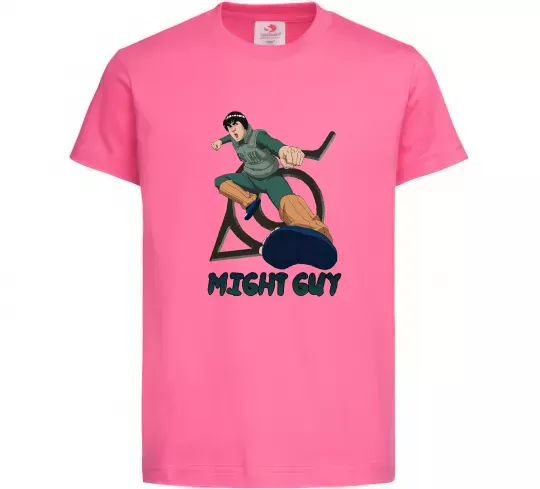 Дитяча футболка Might guy Яскраво-рожевий фото