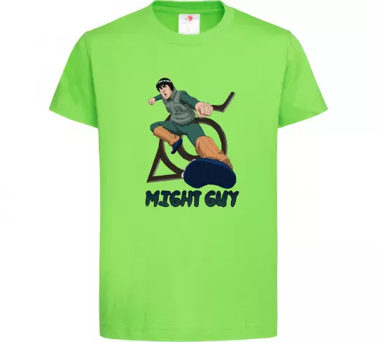 Дитяча футболка Might guy Лаймовий фото