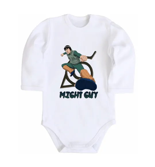Дитячий бодік Might guy Білий фото