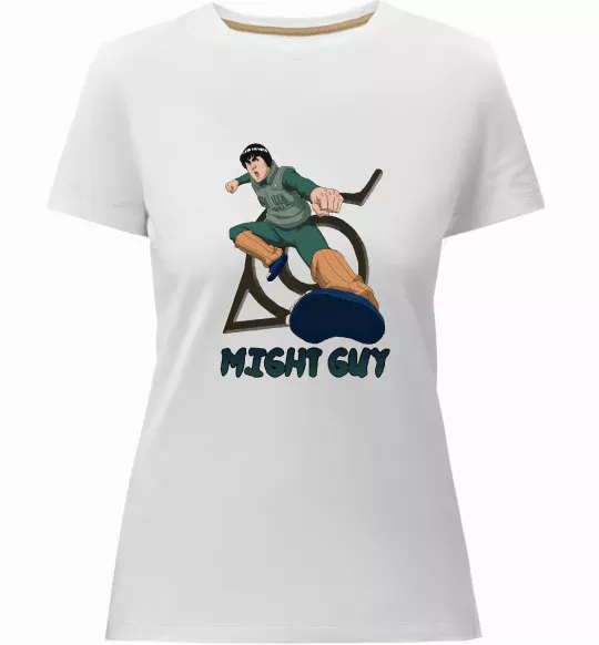 Жіноча преміум футболка Might guy Білий фото