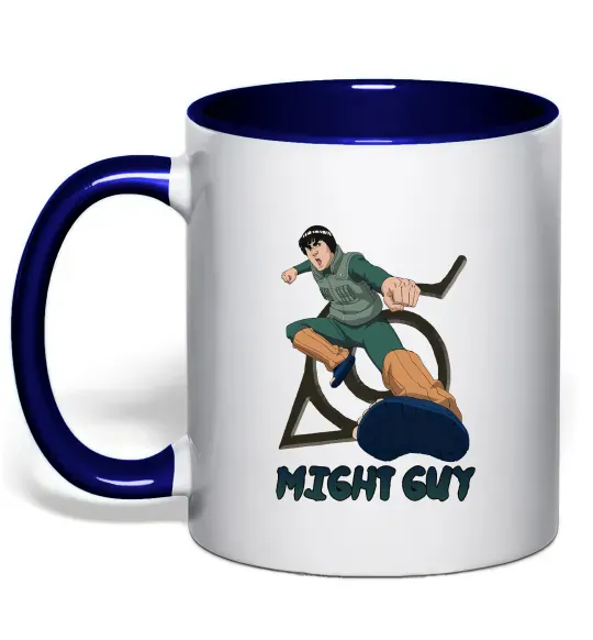 Чашка з кольоровою ручкою Might guy Глибокий темно-синій фото