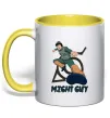 Чашка с цветной ручкой Might guy Лимонный Чашка с цветной ручкой Might guy Лимонный фото