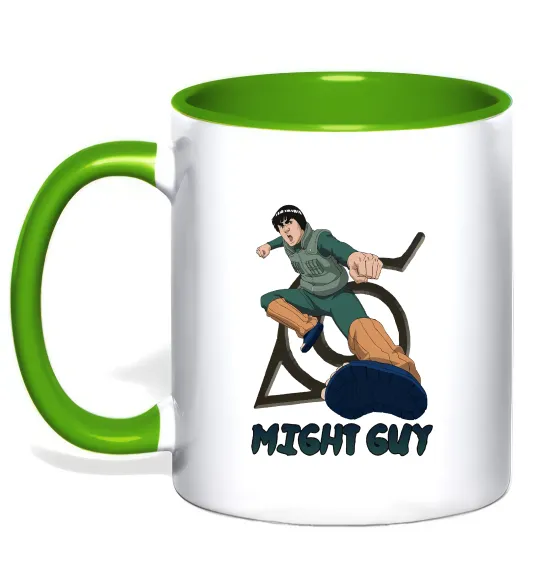 Чашка с цветной ручкой Might guy Лаймовый фото