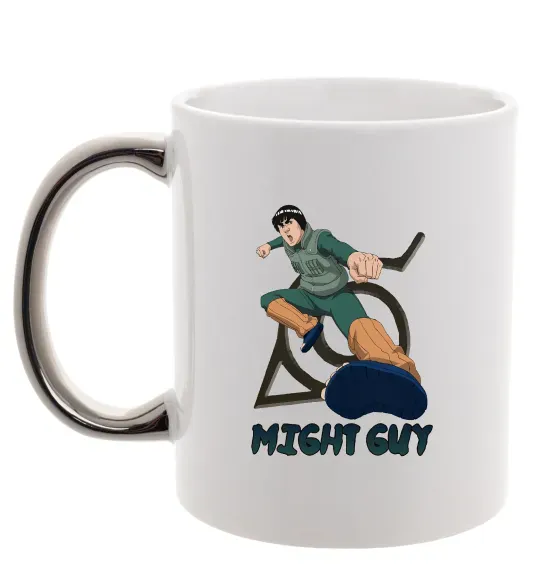 Чашка з кольоровою ручкою Might guy Срібло фото