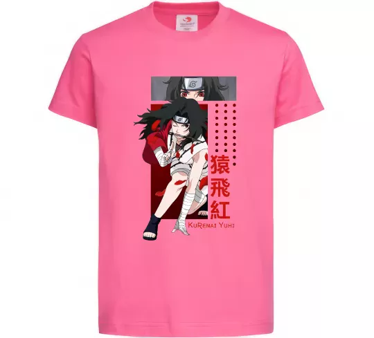 Дитяча футболка Kurenai Yuhi Яскраво-рожевий фото