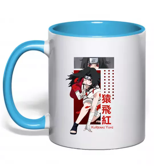 Чашка з кольоровою ручкою Kurenai Yuhi Блакитний фото