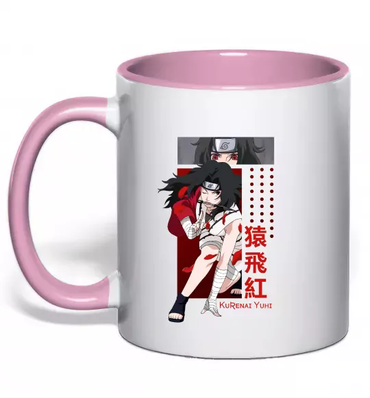 Чашка з кольоровою ручкою Kurenai Yuhi Ніжно рожевий фото