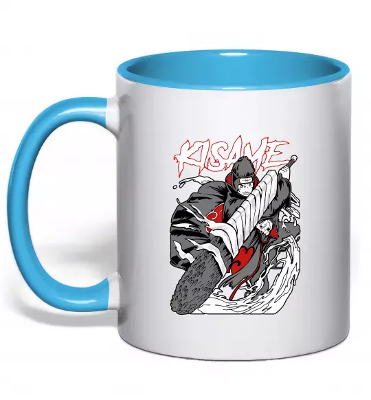 Чашка з кольоровою ручкою Kisame Блакитний фото