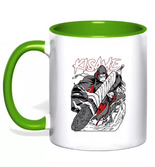 Чашка з кольоровою ручкою Kisame Зелений фото