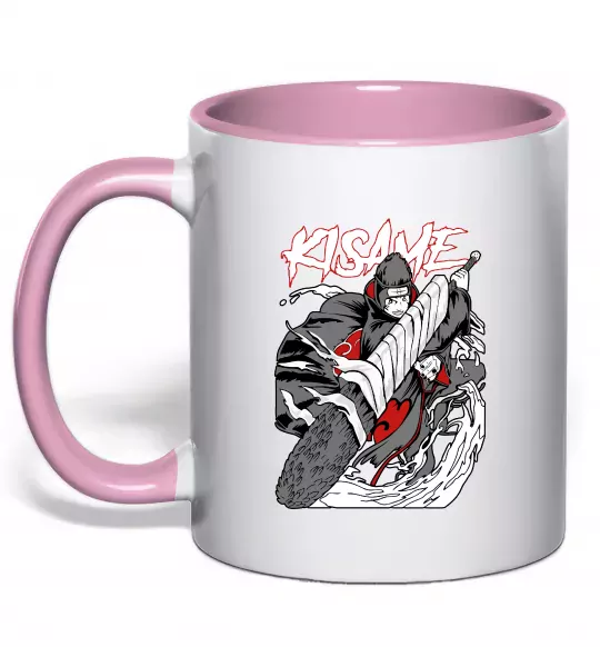 Чашка з кольоровою ручкою Kisame Ніжно рожевий фото