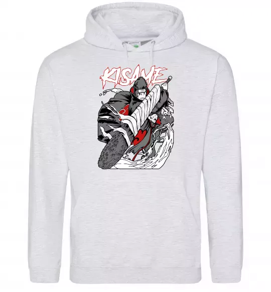 Мужская толстовка (худи) Kisame Серый меланж фото