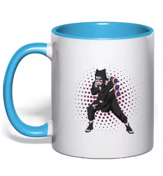 Чашка з кольоровою ручкою Kankuro Блакитний фото