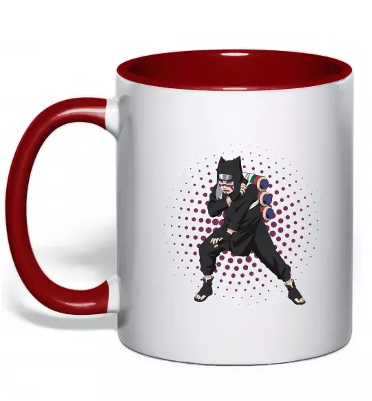 Чашка з кольоровою ручкою Kankuro Червоний фото