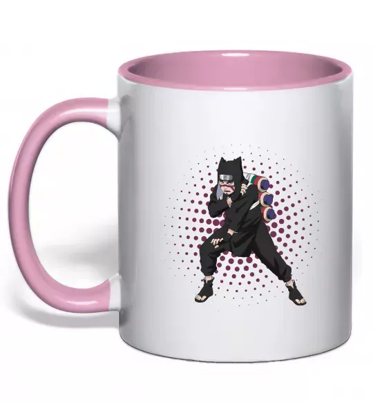 Чашка з кольоровою ручкою Kankuro Ніжно рожевий фото