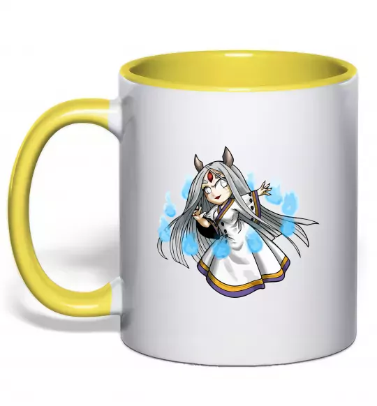 Чашка с цветной ручкой Kaguya Солнечно желтый фото